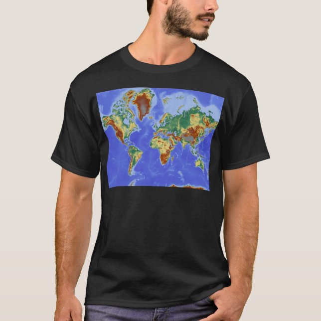 Geografiskt Internationell i Karta Tee Shirt (Framsida)