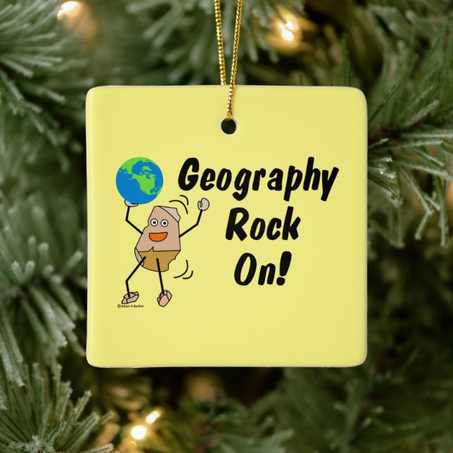 Geografiskt Sten på Julgransprydnad Keramik (Träd)