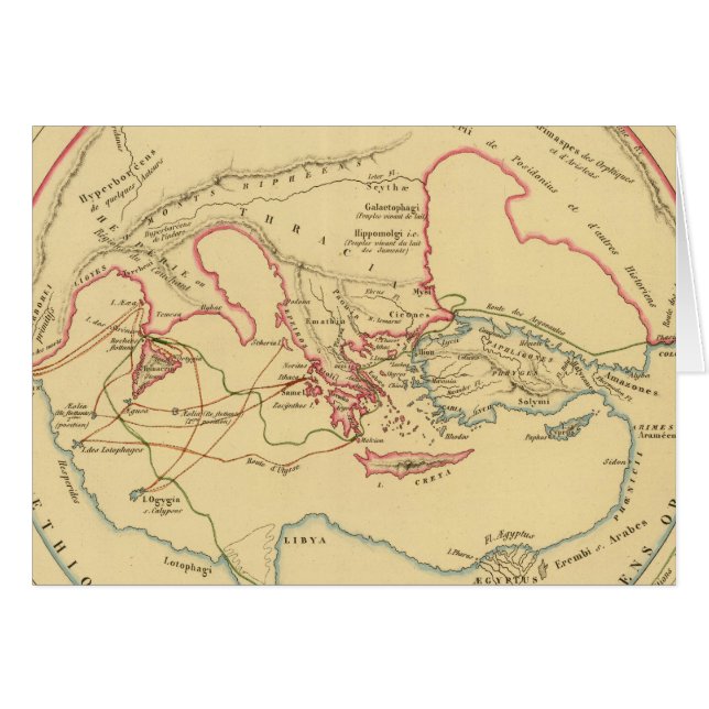 Geographical des Grecs Primitive Hälsningskort (Framsidan Horizontal)
