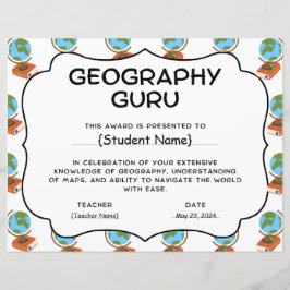 Geography Guru Student Recognition Award