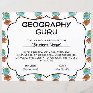 Geography Guru Student Recognition Award