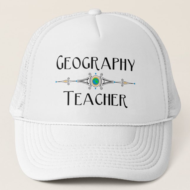 Geography Teacher Decorative Line Keps (Framsida)