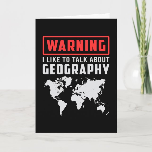 Geography Teacher Funny Karta Continents World Gif Kort (Framsida)