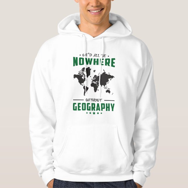 Geography Teacher Funny World Continents Gift Idea Hoodie (Framsida)