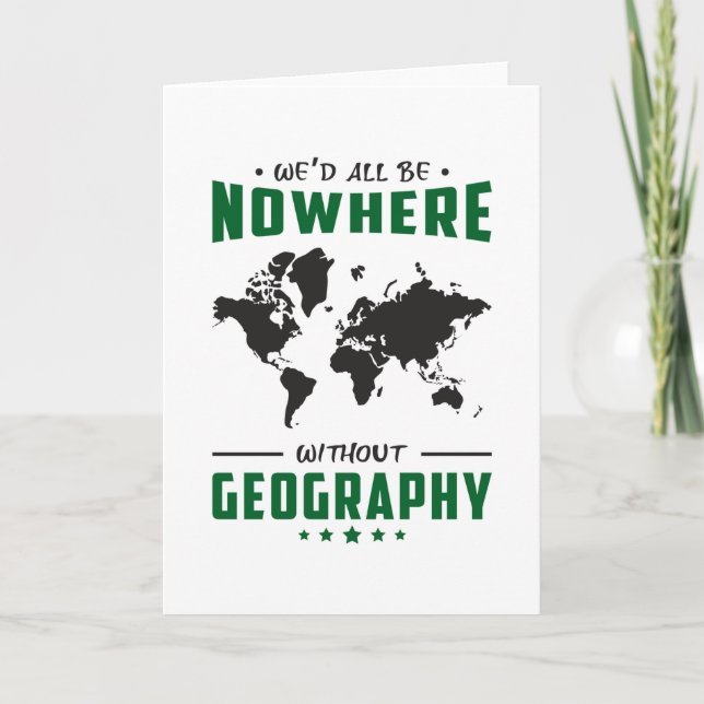 Geography Teacher Funny World Continents Gift Idea Kort (Framsida)