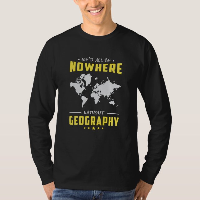 Geography Teacher Funny World Continents Karta Gif T Shirt (Framsida)