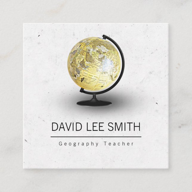 Geography Teacher Fyrkantigt Visitkort (Framsida)