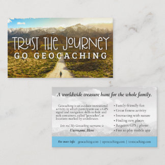 Geokaceringskort med information om mugglar visitkort