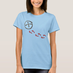 Geokachering av fotavtryck t-shirt