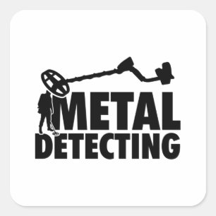 Geokachning av metall-detektor Treasure Hunt Gif Fyrkantigt Klistermärke