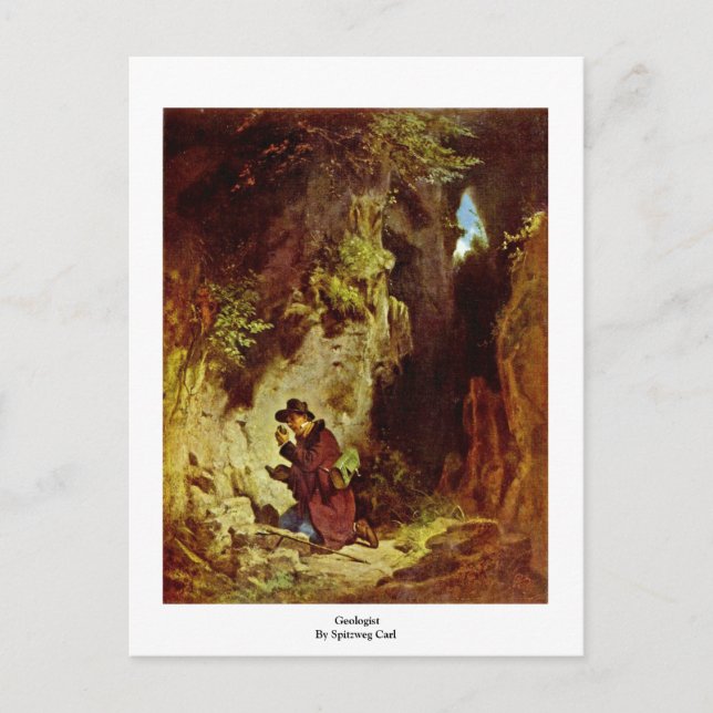 Geolog av Spitzweg Carl Vykort (Framsida)