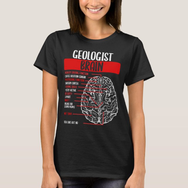 Geolog Brain Rockhounding Mineral Collating T Shirt (Framsida)