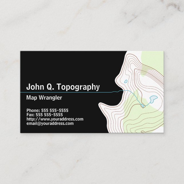 Geolog, Cartograf TopoGraphics Karta Personal Visitkort (Framsida)