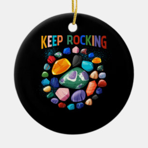 Geolog Colorful Sten Collector Earth Scientist Julgransprydnad Keramik
