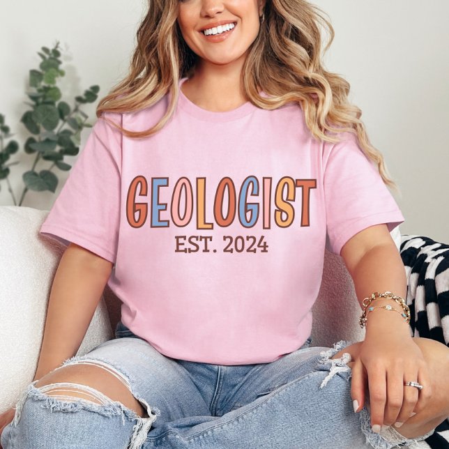 Geolog Est. 2024, Geology Student Studenten T Shirt (Skapare uppladdad)