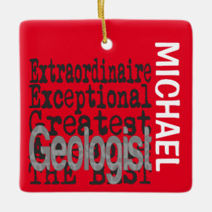 Geolog Extraordinaire-ANPASSNINGSBAR Julgransprydnad Keramik