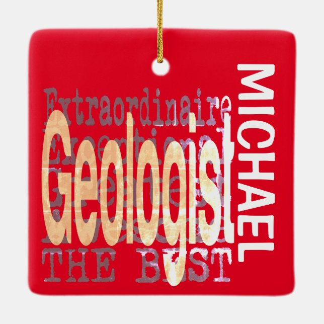 Geolog Extraordinaire-ANPASSNINGSBAR Julgransprydnad Keramik (Baksida)