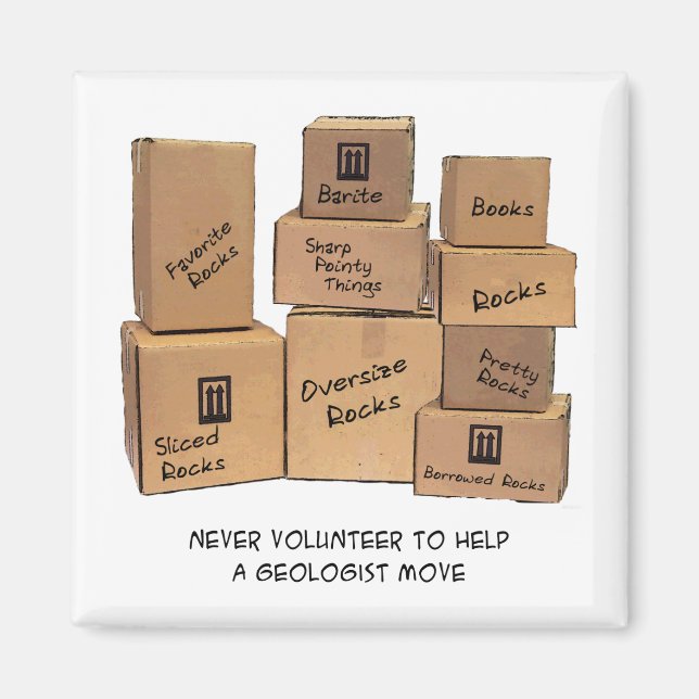 Geolog Flytta Humor Magnet (Framsidan)