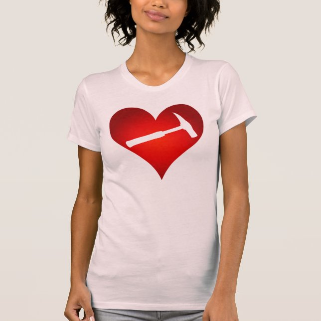Geolog hjärta och sten bultar t-shirt (Framsida)