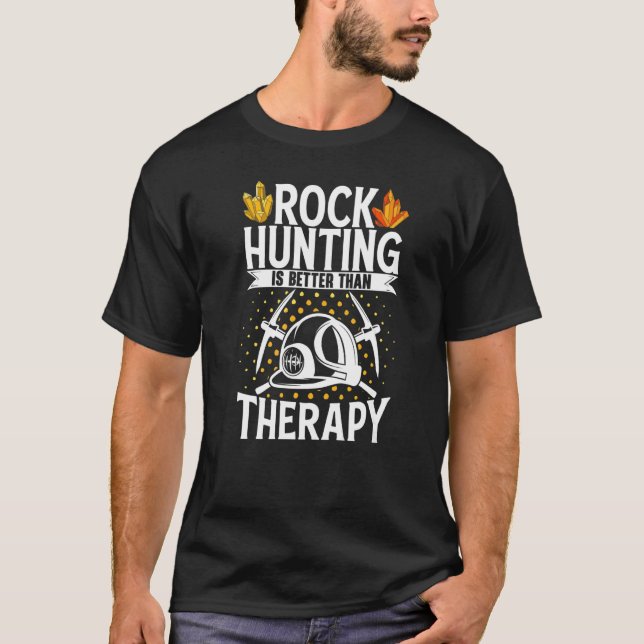Geolog Mineral Bergsamlare Fossiler Rock Hun T Shirt (Framsida)
