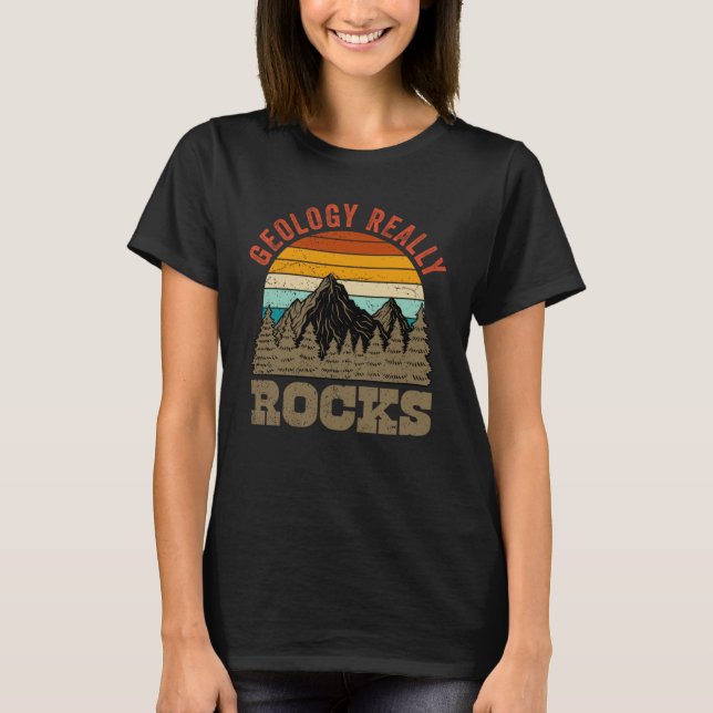 Geolog Sten Hunting Geology Sten T Shirt (Framsida)