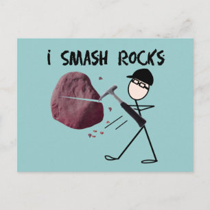 Geolog Stickman "I Smash Sten" Vykort