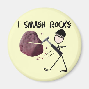 Geologen Stickman "slår jag stenar ", Magnet