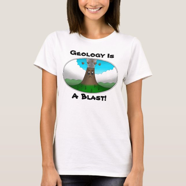 Geologi är en Blast! Arg Volcano Tee (Framsida)