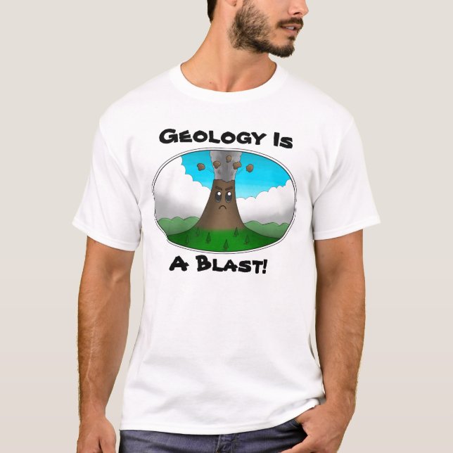 Geologi är en Blast! Arg Volcano Tee Shirt (Framsida)