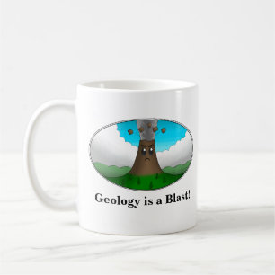 Geologi är en Blast! Tecknad Volcano Kaffemugg
