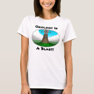Geologi är en riktig blåsning! Ilsken vulkan T-shirt