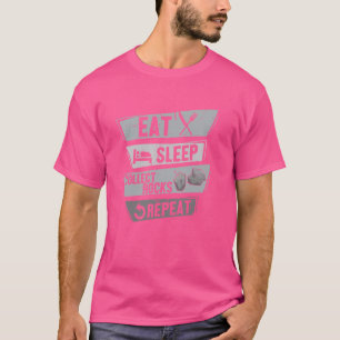 Geologi Funny Eat-viloläge Samla Sten Upprepa Sten T Shirt
