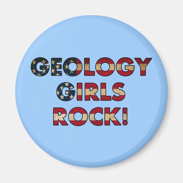 Geologi Girls Sten! USA flagga Magnet (Framsidan)