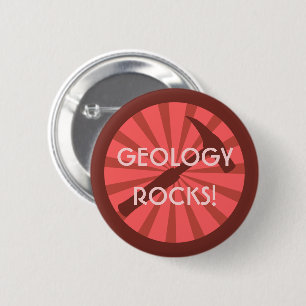 Geologi Rocks! Hammar-emblem Knapp