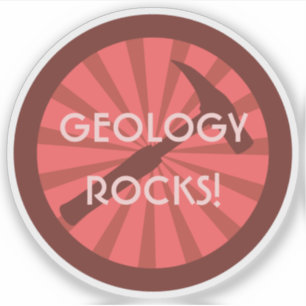 Geologi Sten! Geologist's Hammer Badge Vinyl Klistermärken