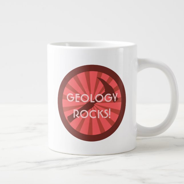 Geologi Sten! Hammer Badge Jumbo Mugg (Höger)