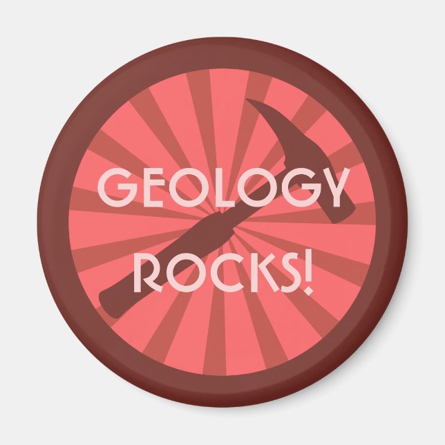 Geologi Sten! Hammer Badge Magnet (Framsidan)