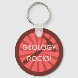Geologi Sten! Hammer Badge Nyckelring