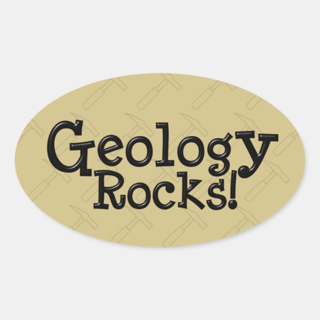 Geologi Sten! Ovalt Klistermärke (Framsida)