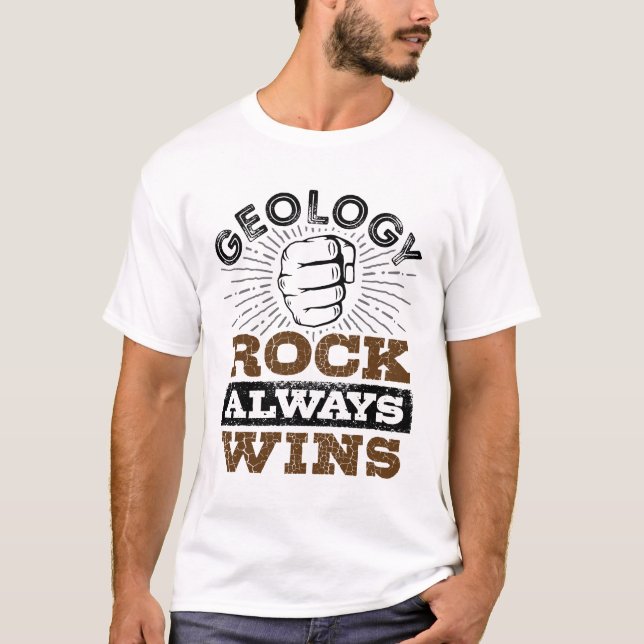 Geologi Sten vinner alltid T Shirt (Framsida)