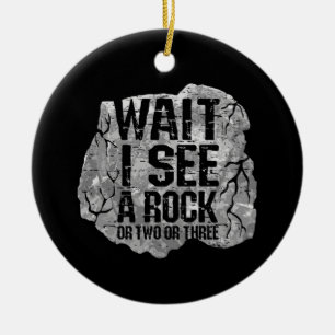 Geologi - vänta tills jag ser Sten Julgransprydnad Keramik