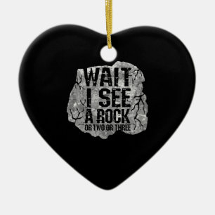 Geologi - vänta tills jag ser Sten Julgransprydnad Keramik