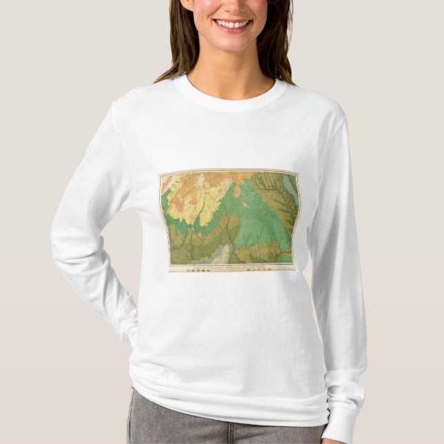 Geologic karta av de Mesozoic terrasserna Tee Shirt (Framsida)