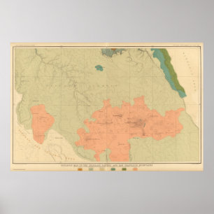 Geologic karta av den Colorado platån Poster