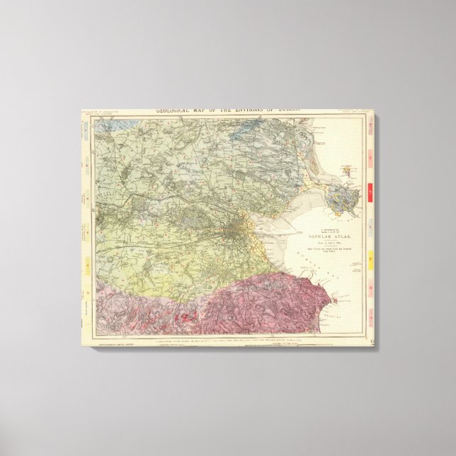 Geological karta Dublin Canvastryck (Framsida)