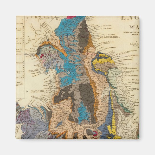 Geological karta, England, Wales Magnet (Framsidan)