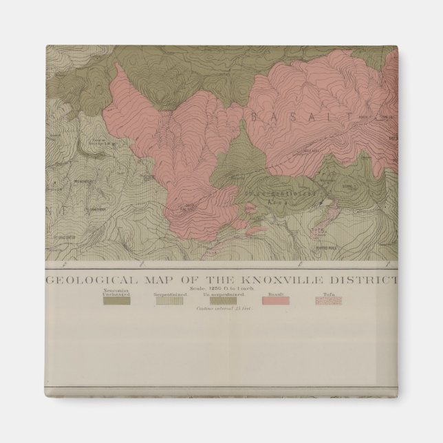 Geological Karta i distriktet Knoxville Magnet (Framsidan)
