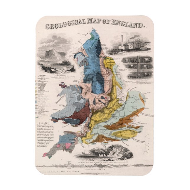 Geological Karta i England Magnet (Vertikal)