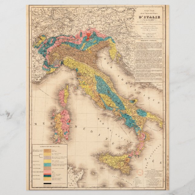 Geological Karta of Italien by H. de Collegno (184 (Framsida)