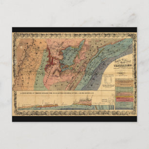 Geological Karta of Tennessee (1866) Vykort
